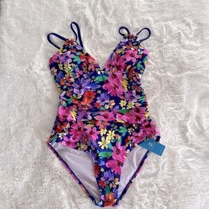 Cupshe Floral O-Ring One Piece Swimsuit – NWT – Size M (34C/36B)